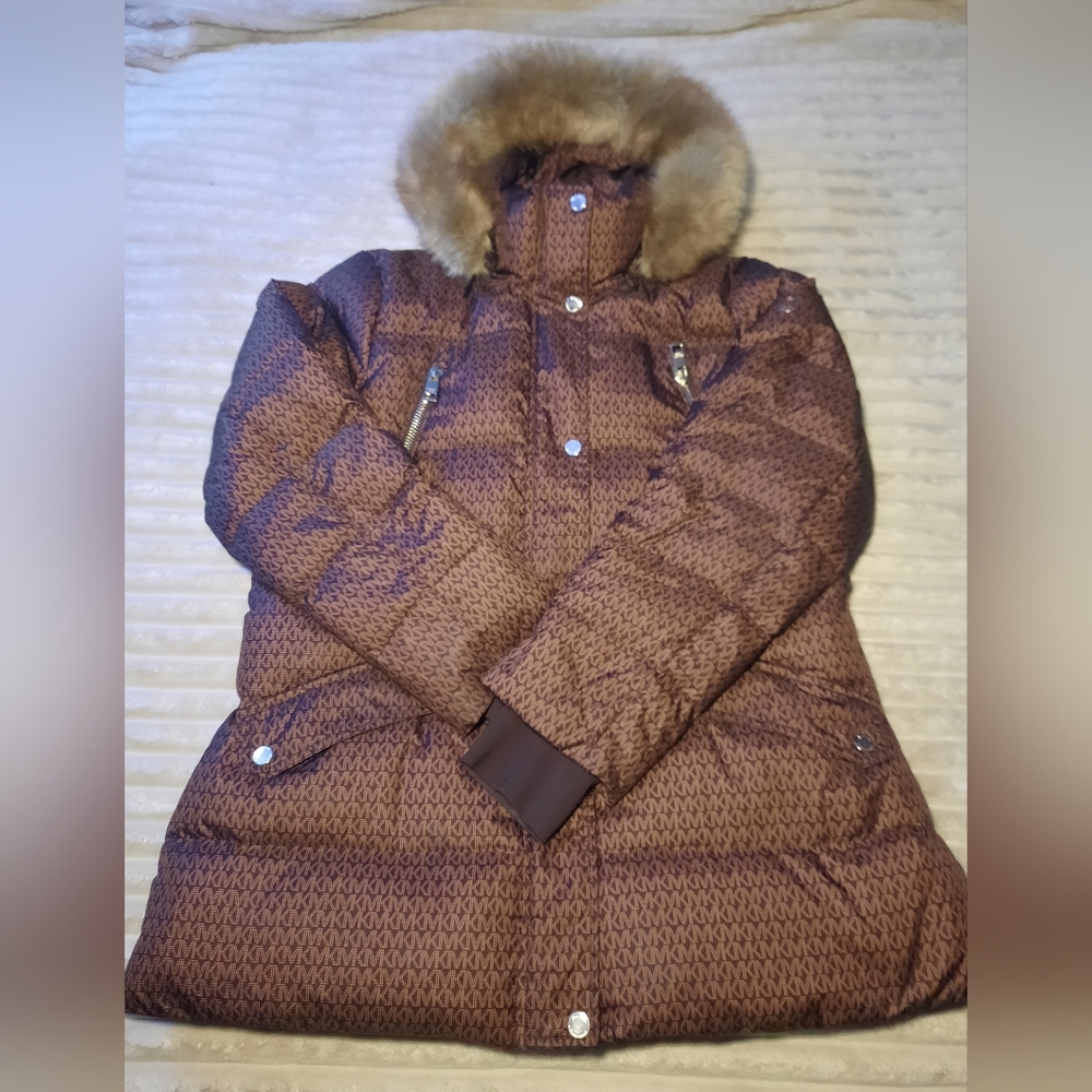 Michael Kors woman's monogram puffer coat XL